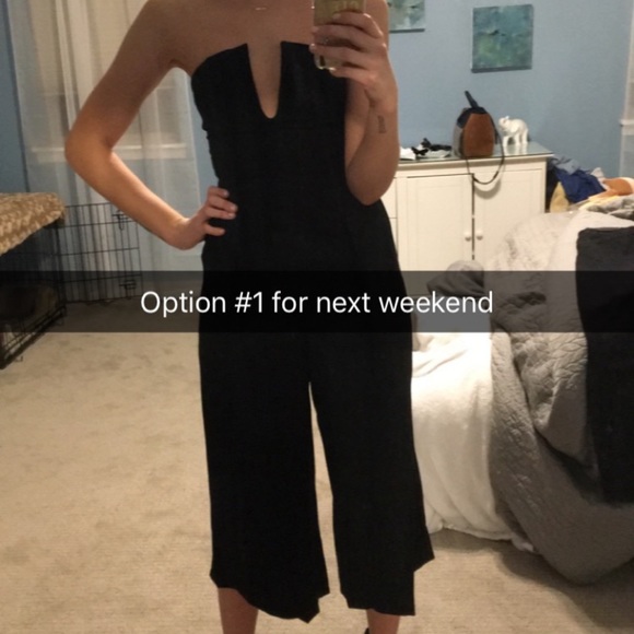 Lulu’s Black Strapless Jumpsuit - Picture 4 of 4